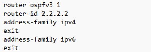 Bare-bones OSPFv3 configuration on R2